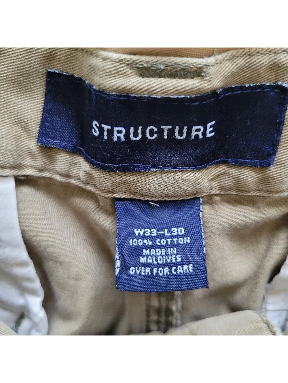 Structure Vintage Men's 33x30 Cargo Pant Wide Leg High Rise